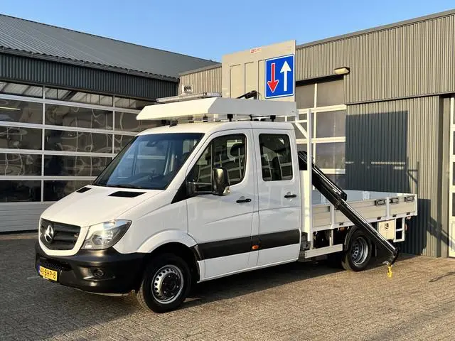Mercedes-Benz Sprinter 513 CDI 366 Hiab Laadkraan 018T Trekhaak 2000 kg Airco 6 persoons uitvoering...