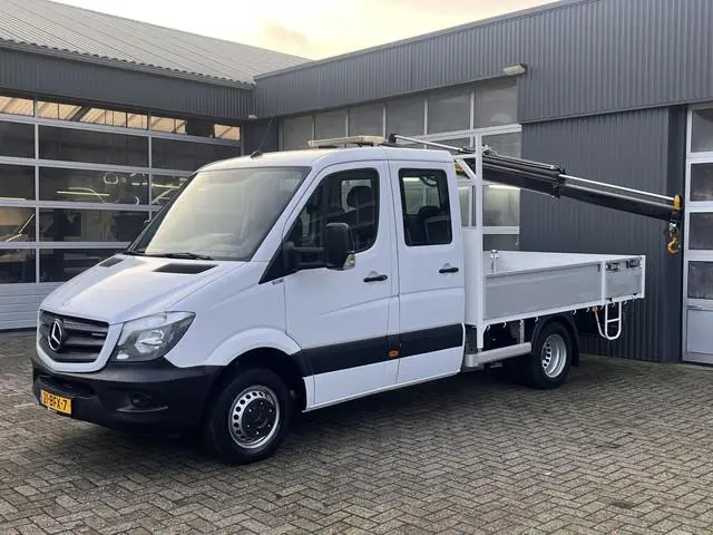 Mercedes-Benz Sprinter 513 CDI 130pk DC Laadkraan Hiab 017T Airco Trekhaak 2000kg Open laadbak Euro...