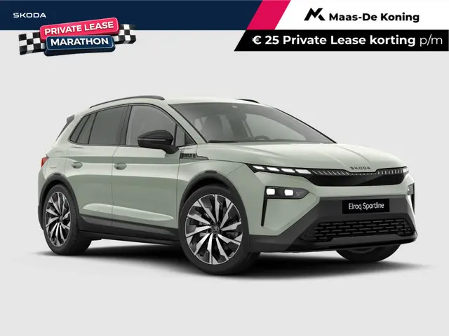 Škoda Elroq Sportline Elektromotor 210 kW / 286 PK SUV Elektri sch | Timiano Green | Trekhaak | Ligh...