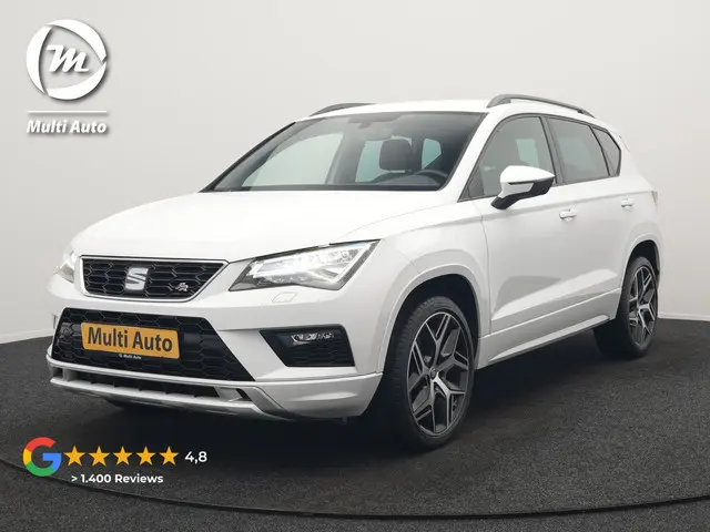 SEAT Ateca 1.5 TSI FR DSG 150pk Dealer O.H. | Trekhaak Af Fabriek | Camera | Beats Audio | 19"L.M | Alcantara Sportstoelen Verwarmd | Sfeerverlichting | Apple Carplay | Keyless | Navigatie | DAB | Cruise Control |