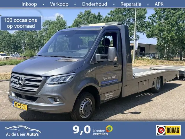 Mercedes-Benz Sprinter 519 3.0 CDI L3 EURO VI-D Tijhof Aluliner oprijwagen full optie met aanhanger