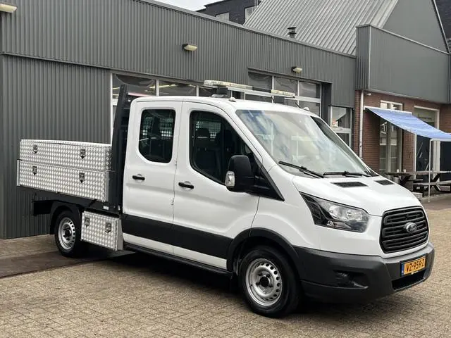 Ford Transit 310 2.0 TDCI DC BTW VRIJ!! Euro 6 Open laadbak Pick-up Gereedschapskisten Airco Trekhaa...