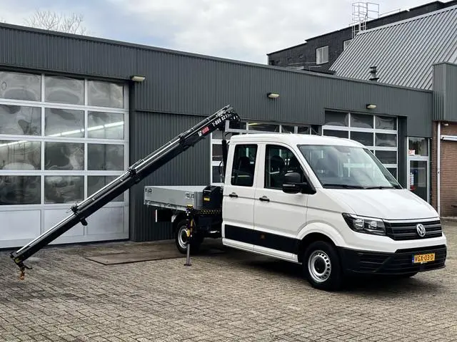 Volkswagen Crafter 35 2.0 TDI DC Hiab Laadkraan 023-3 Trekhaak 2500 kg trekgewicht Airco Cruise cont...
