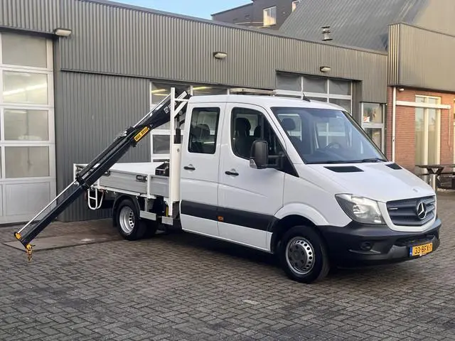 Mercedes-Benz Sprinter 513cdi 130pk DC Laadkraan Hiab 017T Airco Trekhaak 2000kg Open laadbak Euro 6...