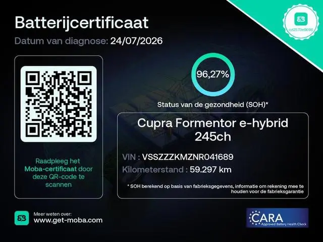 CUPRA Formentor 1.4 e-Hybrid Performance | SoH 96,2% | Navigatie | Sfeerverlichting | Keyless | Acht...