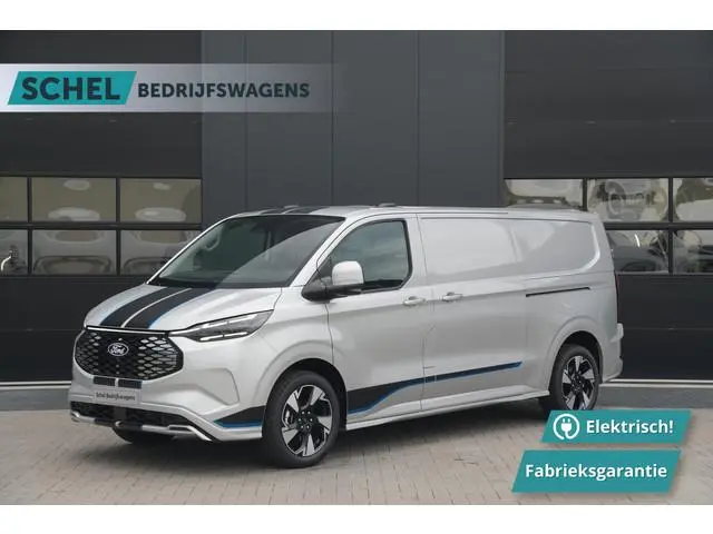 Ford E-Transit Custom 340 L2H1 Sport 71 kWh 218pk - 2x Schuifdeur - ACC - Elek Trekhaak - B&O - Navi...