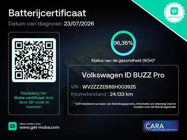 Volkswagen ID. Buzz Pro 86 kWh LWB 7p. 286 pk | SoH 96,36% |Navigatie | Panoramadak | Trekhaak (wegk...