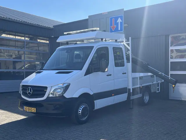 Mercedes-Benz Sprinter 514 CDI 366 Hiab Laadkraan 018T Trekhaak 3500kg Airco 6 persoons uitvoering O...