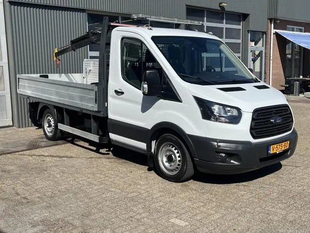 Ford Transit 310 2.0 TDCI Hiab Laadkraan Euro 6 Bpm vrij Airco Ex overheid Trekhaak 2750kg Open laad...