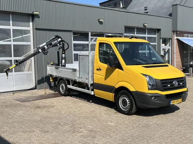 Volkswagen Crafter 35 2.0 TDI HIAB Laadkraan 017T Hijshaak Airco Cruise controle 3-Persoons Euro 5 T...