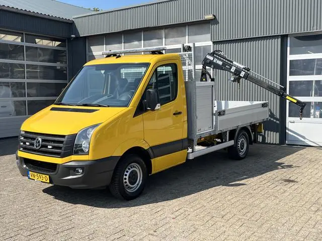 Volkswagen Crafter 35 2.0 TDI HIAB Laadkraan 017T Hijshaak Airco Cruise controle 3-Persoons Euro 5 T...