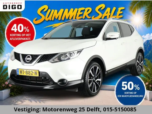 Nissan Qashqai 1.2 PREMIER EDITION PANO LEDER TREKHAAK . CRUISE CONTROL . NAVIGATIE . 360° CAMERA .