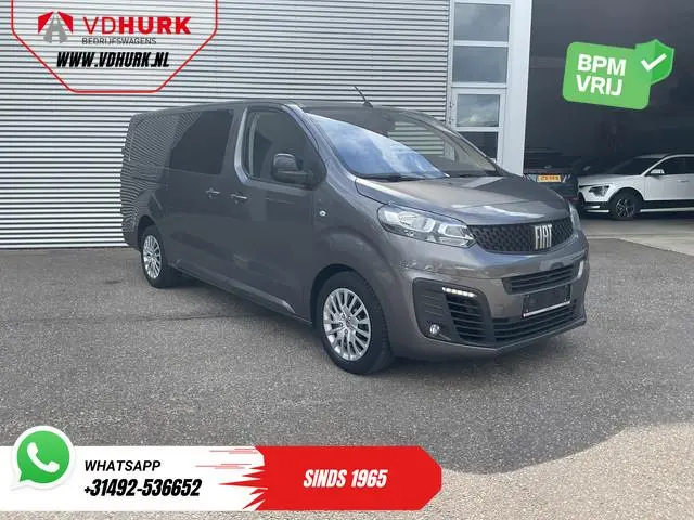 Fiat Scudo 2.0 MJ 145 pk DC Dubbel Cabine Adapt.Cruise/ 2x Schuifdeur/ Keyless/ Carplay/ Navi/ 6 Per...