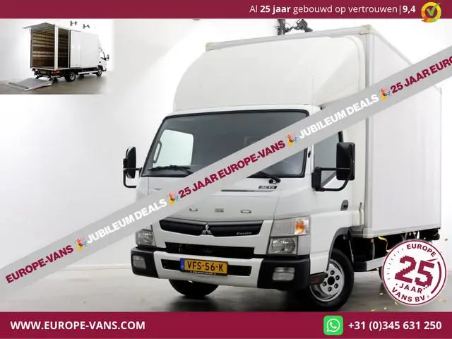 FUSO Canter 3.0D 150pk E6 Bakwagen met laadklep en zijdeur + trekhaak 3500kg 04-2020