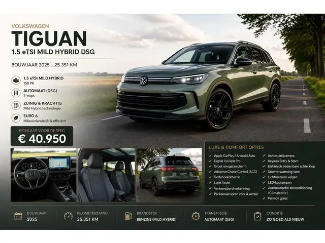 Volkswagen Tiguan 1.5 Plug Hybrid R-Line Edition 272 PK | Soh 100% | Trekhaak | 360 Camera | Navigat...