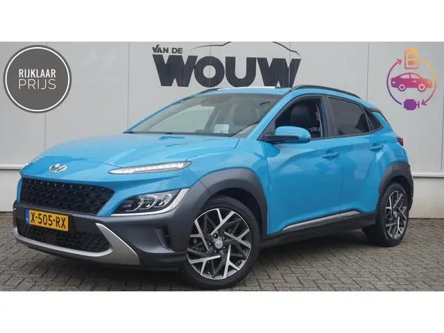 Hyundai Kona 1.6 HYBRID Premium Automaat Schuif-Kanteldak Stoelverstelling | Leder | HUD | Navigatie...