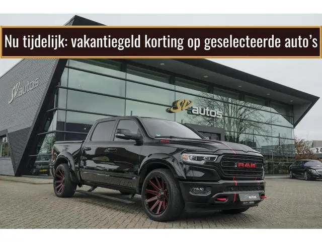 Dodge Ram 1500 5.7 V8 401pk 4x4 Limited LPG G3 Widebody Black&Red Luchtvering Trekhaak Head-up Harma...