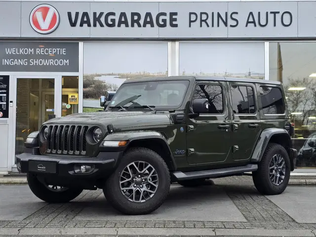 Jeep Wrangler Unlimited 4xe 380 80th Anniversary |SARGE GREEN|CAMERA V+A|STUUR+STOELVERW.| 734,- P/M...