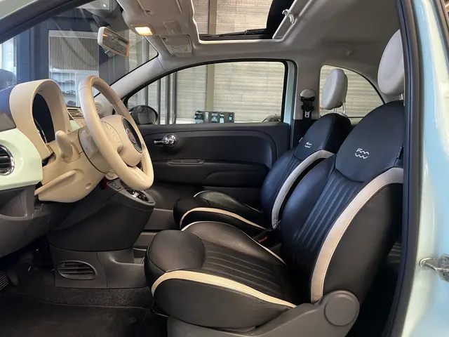 Fiat 500  0.9 TwinAir Lounge Leer, Open dak