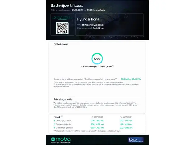 Hyundai Kona EV Comfort Smart 39 kWh | SOH 100% | Standkachel | Krell Sound | Camera | Stuurwielverw...