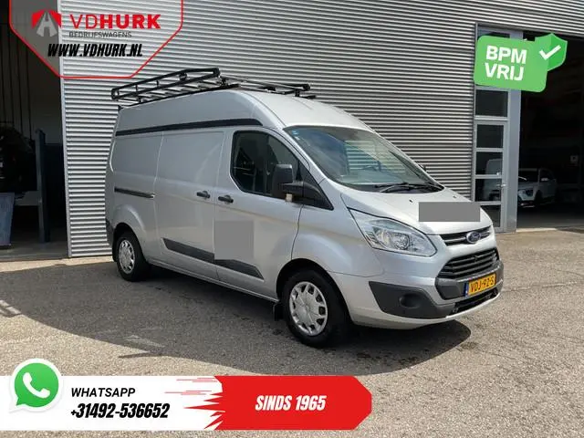 Ford Transit Custom 2.2 TDCI 155 pk L2H2 Carplay/ 2.8t Trekverm./ Airco/ Cruise/ Imperiaal + Ladder/...
