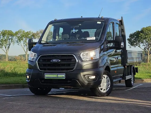 FORD TRANSIT 2.0 Dubbele Cabine Open-Laadbak XL Navi 1e Eigenaar Trekhaak Euro6 130Pk