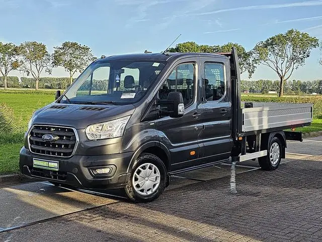 FORD TRANSIT 2.0 Dubbele Cabine Open-Laadbak XL Navi 1e Eigenaar Trekhaak Euro6 130Pk