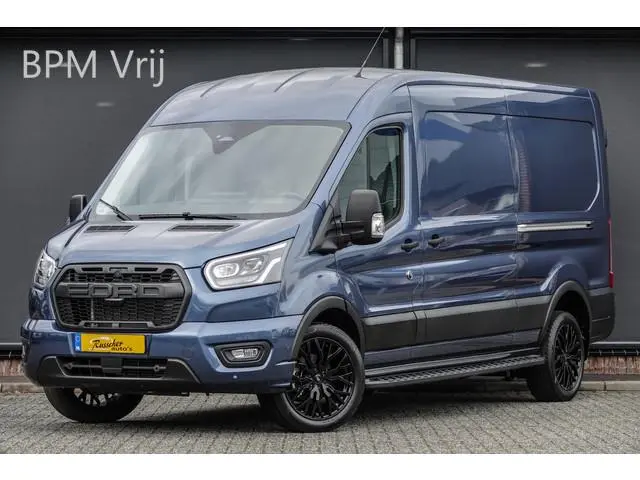Ford Transit L3H2 | 2.0Tdci 165Pk | 350 | Raptor Edition | 2x Schuifdeur | Nieuw Model | Chrome Blue