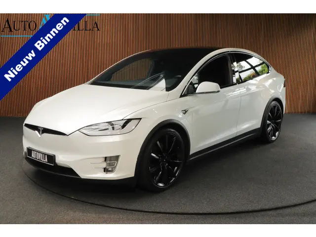 Tesla Model X Dual Motor AWD 7p. 100 kWh Autopilot Leer Navi ACC 360º Stoelverwarming voor & achter Memory Alcantara hemel Climate voor en achter PDC Softclose Afneembare trekhaak 22 inch LM velgen BTW auto
