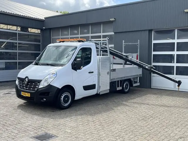 Renault Master T35 2.3 dCi Hiab Laadkraan T-CLX 013 Trekhaak 2500 kg Airco Cruise controle 2-Persoon...