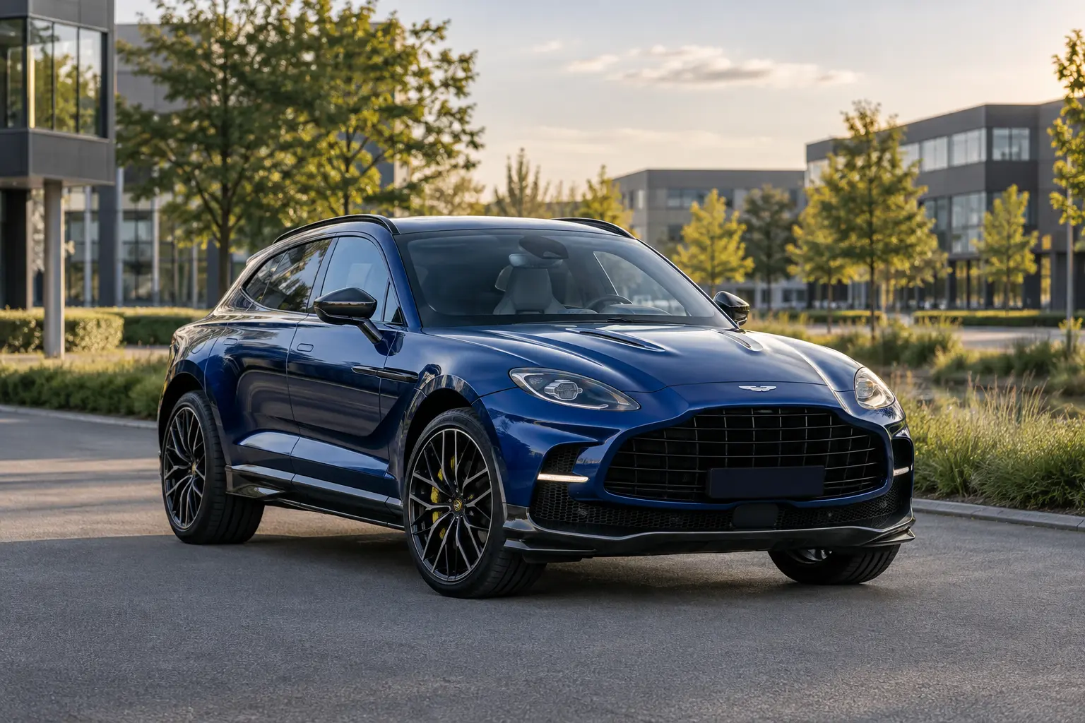 Blauwe Aston Martin DBX
