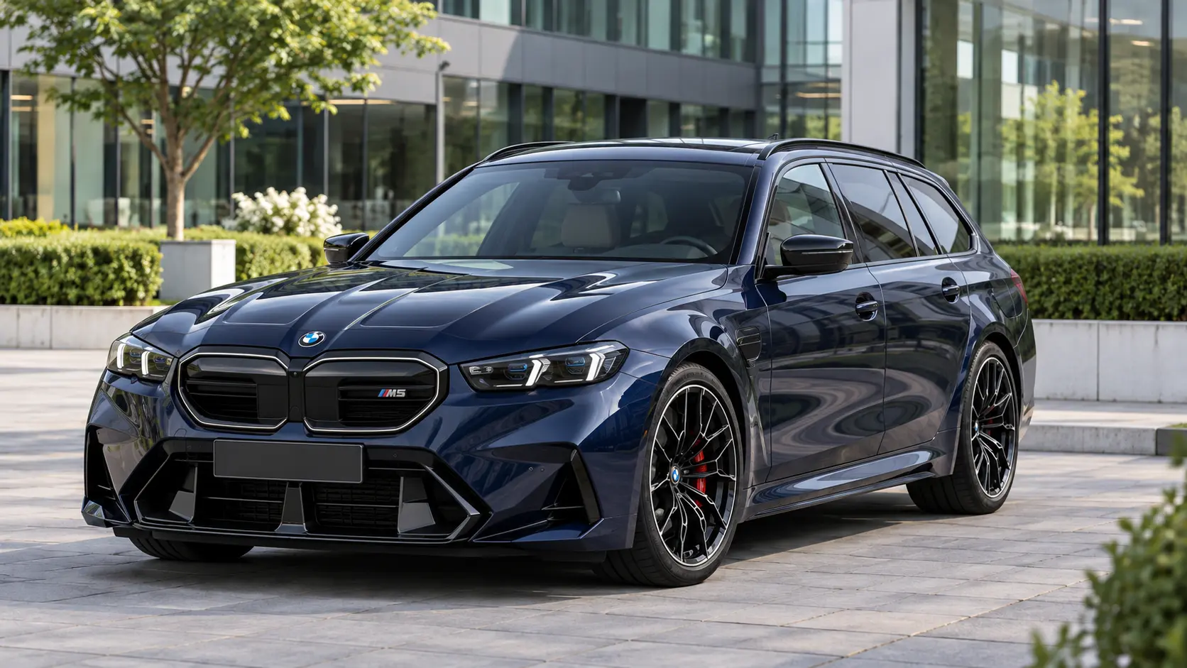 Donkerblauwe BMW M5 Touring G99