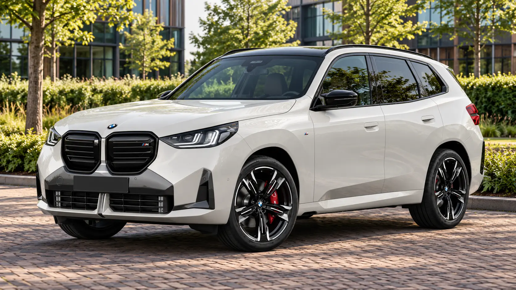 Witte BMW X3 M50 xDrive G45 met moderne SUV-carrosserie