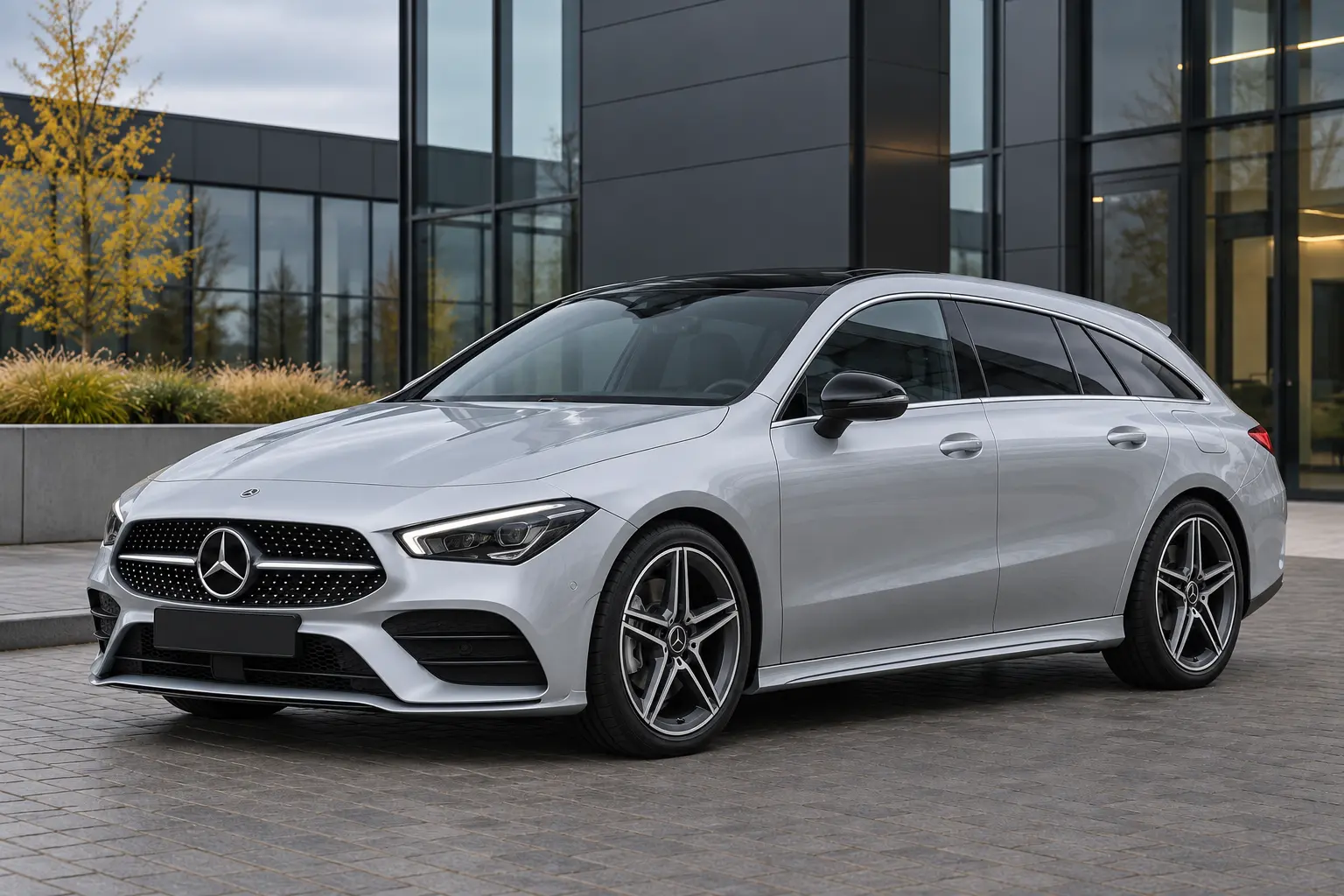 Zilveren Mercedes-Benz CLA Shooting Brake van de 2019-generatie