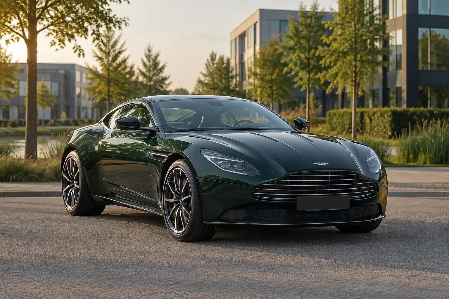Groene Aston Martin DB11 Coupé