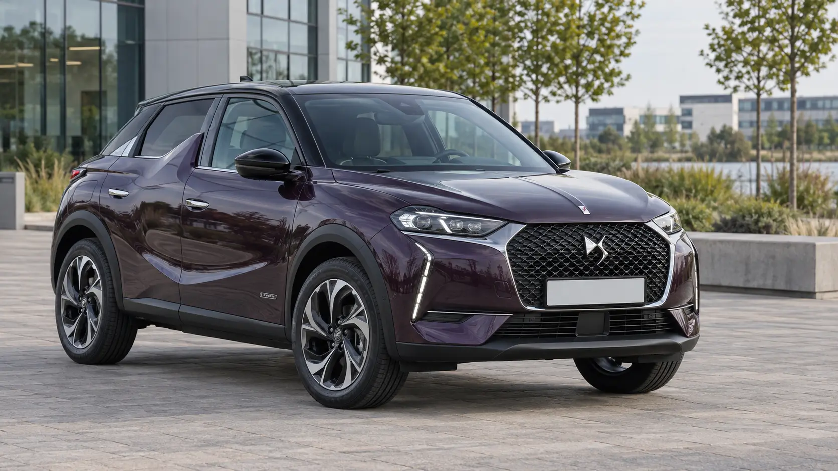 paarse-ds-3-crossback-e-tense-van-voren