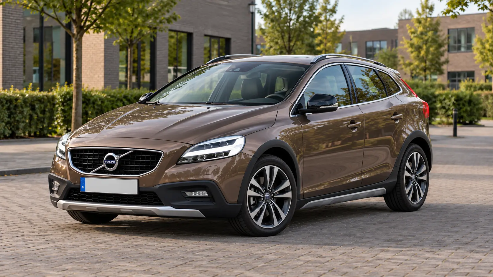 Bronzen Volvo V40 Cross Country, van voren gezien