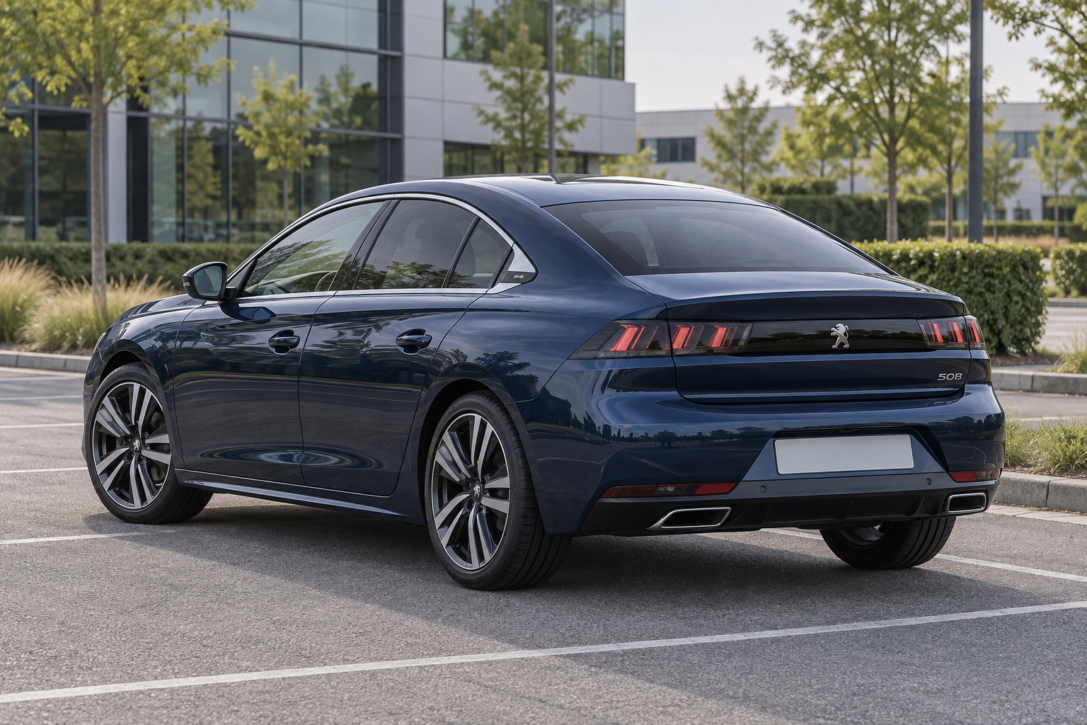 Blauwe latere Peugeot 508 fastback als carrosserievergelijking; dit beeld identificeert geen PSE of oudere sedan