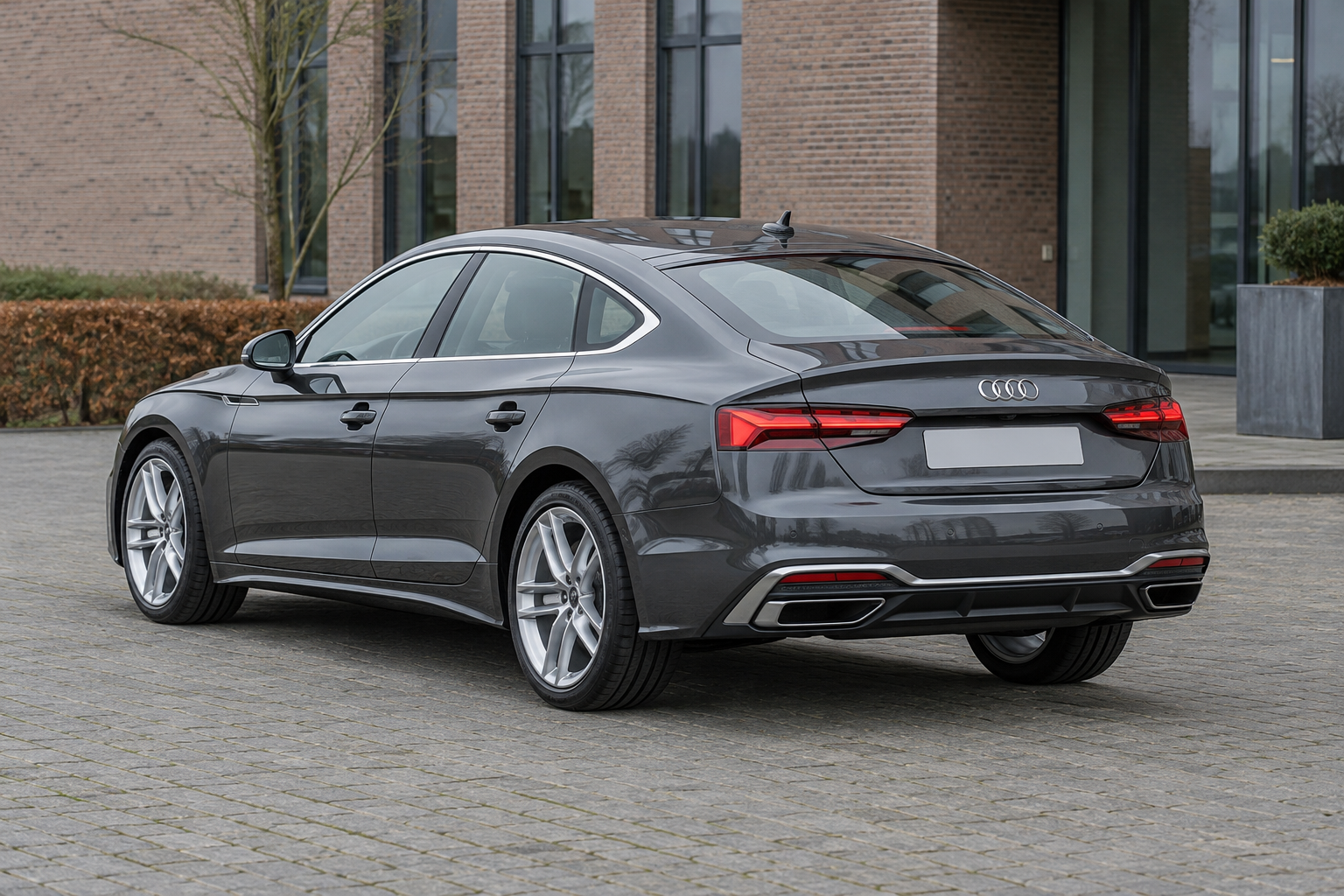 Audi A5 Sportback vanuit de achterste driekwarthoek