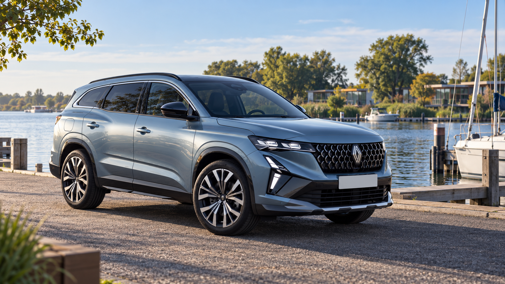 Latere Renault Espace VI hybride-SUV met front vanaf 2025, ter vergelijking met de oudere Espace V