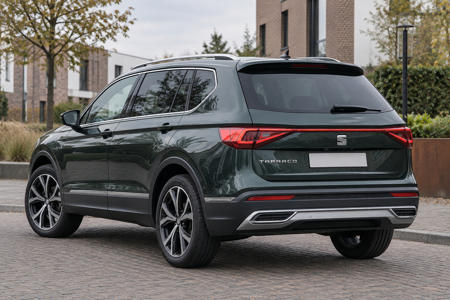 Achterzijde van een SEAT Tarraco met de oorspronkelijke modelcarrosserie