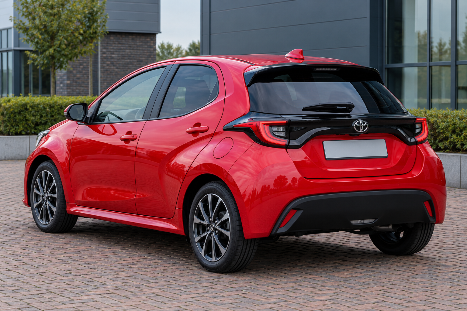 Toyota Yaris hatchback van achteren