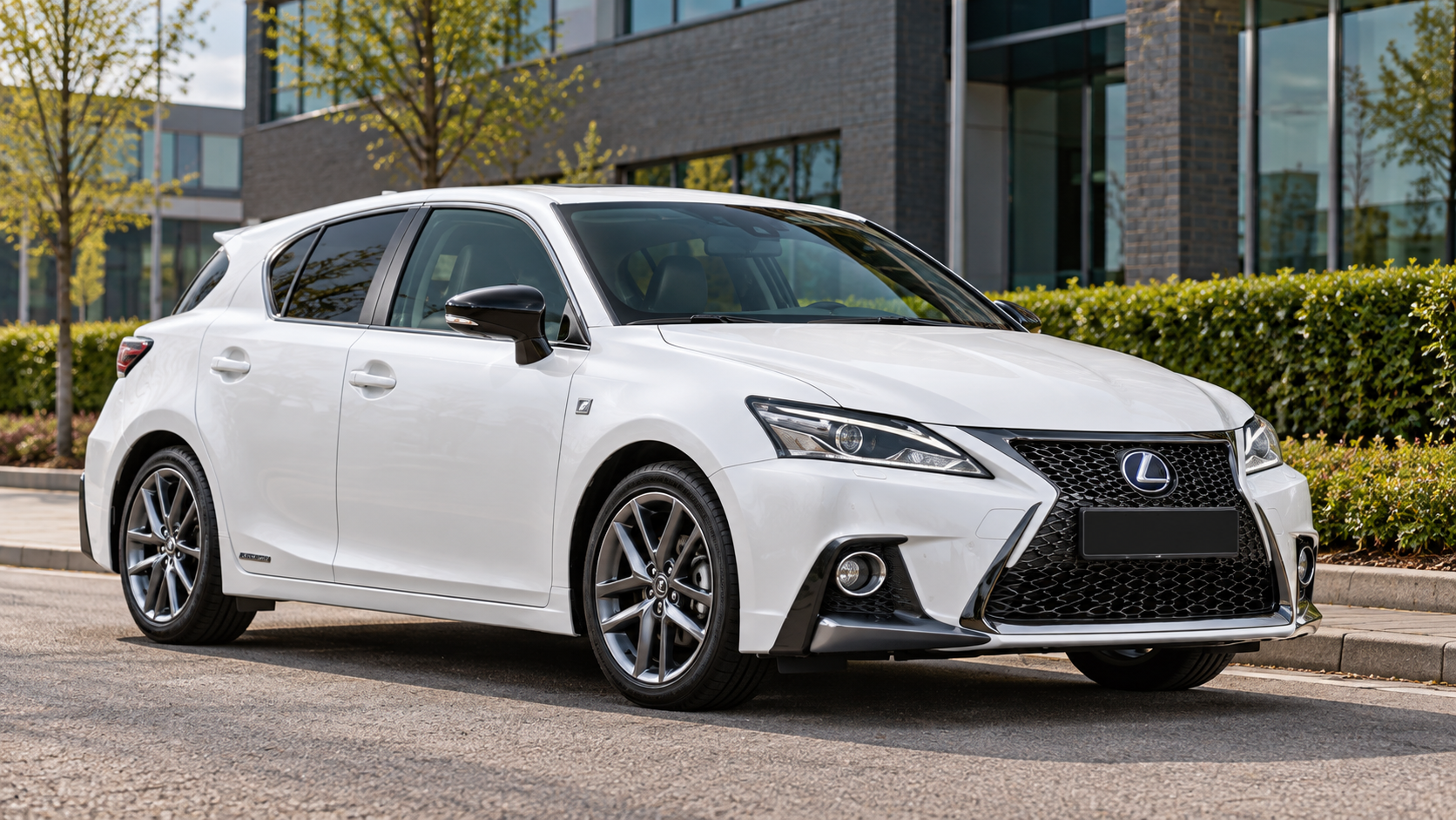 Witte Lexus CT 200h als algemene modelillustratie van de hatchback, zonder individuele uitvoeringsclaim