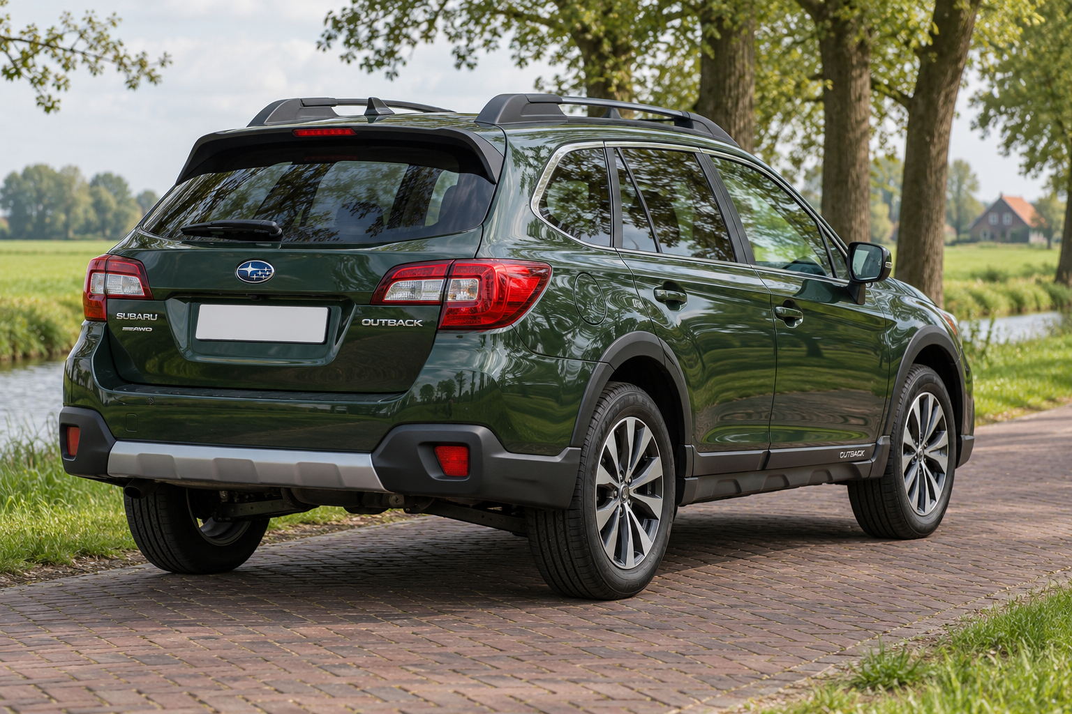 Subaru Outback van de generatie waarin ook de genoemde dieselautomaat werd geleverd, achteraanzicht