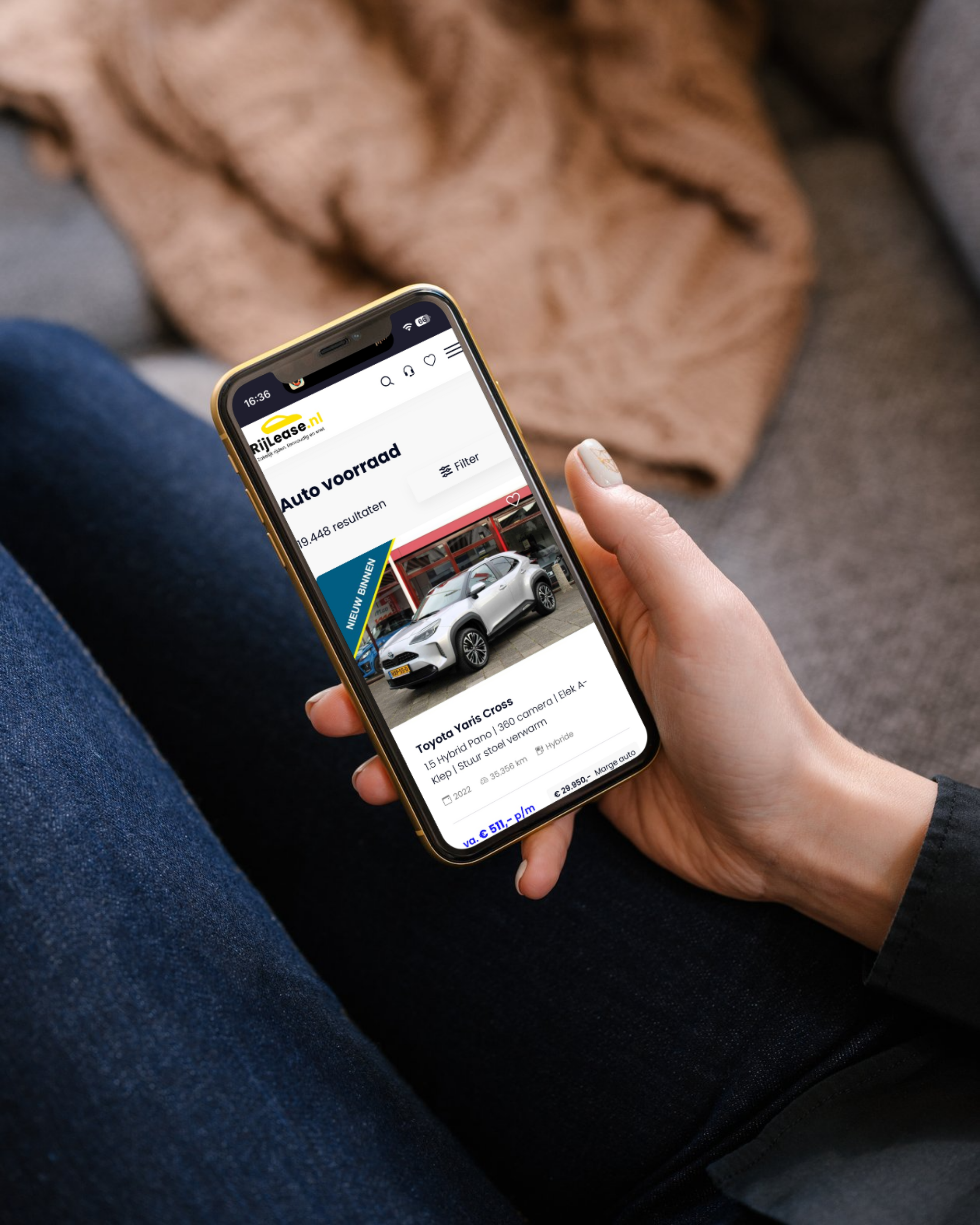 Voertuigzoeker op mobiel